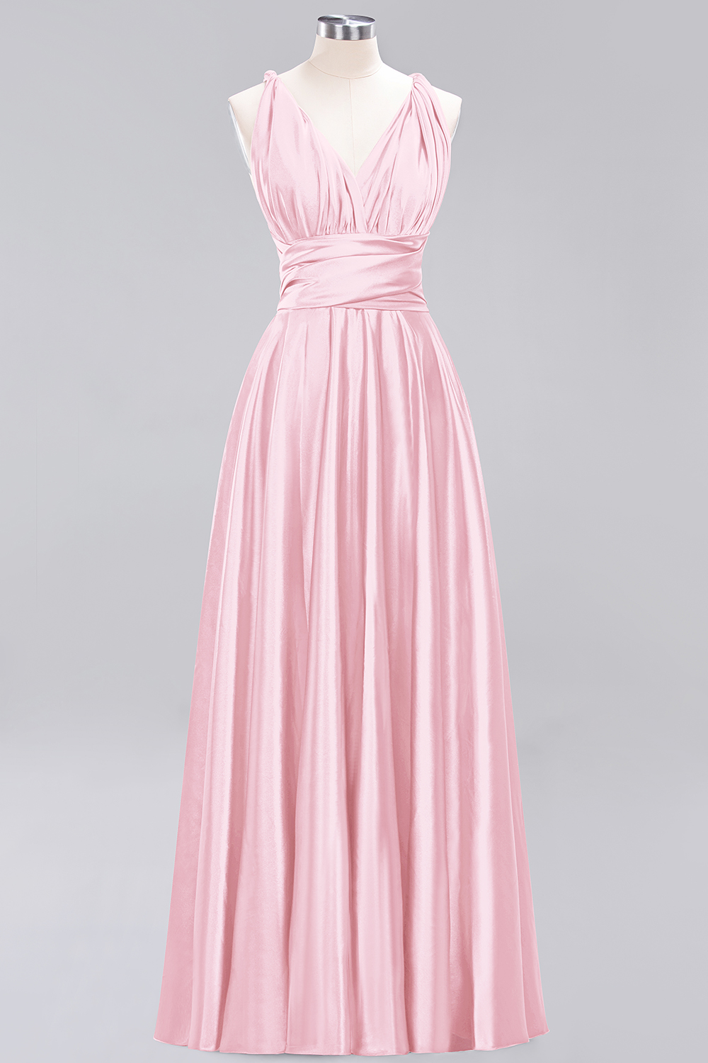 27prom Chic Burgundy Satin Long Bridesmaid Dresses With One Shoulder-27prom