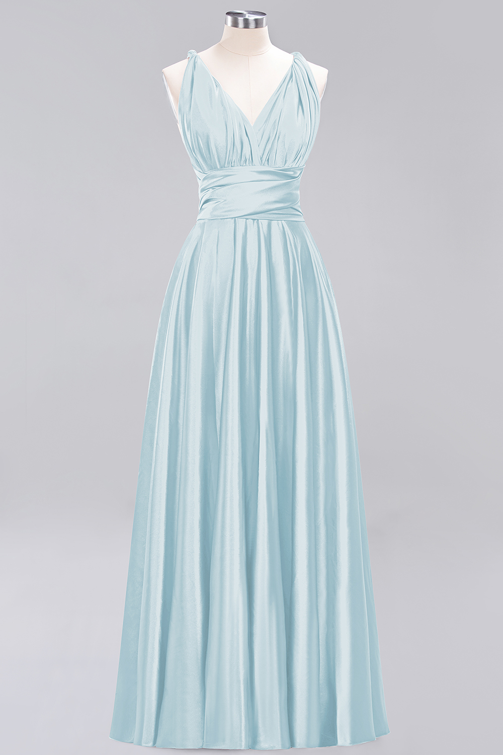 27prom Chic Burgundy Satin Long Bridesmaid Dresses With One Shoulder-27prom