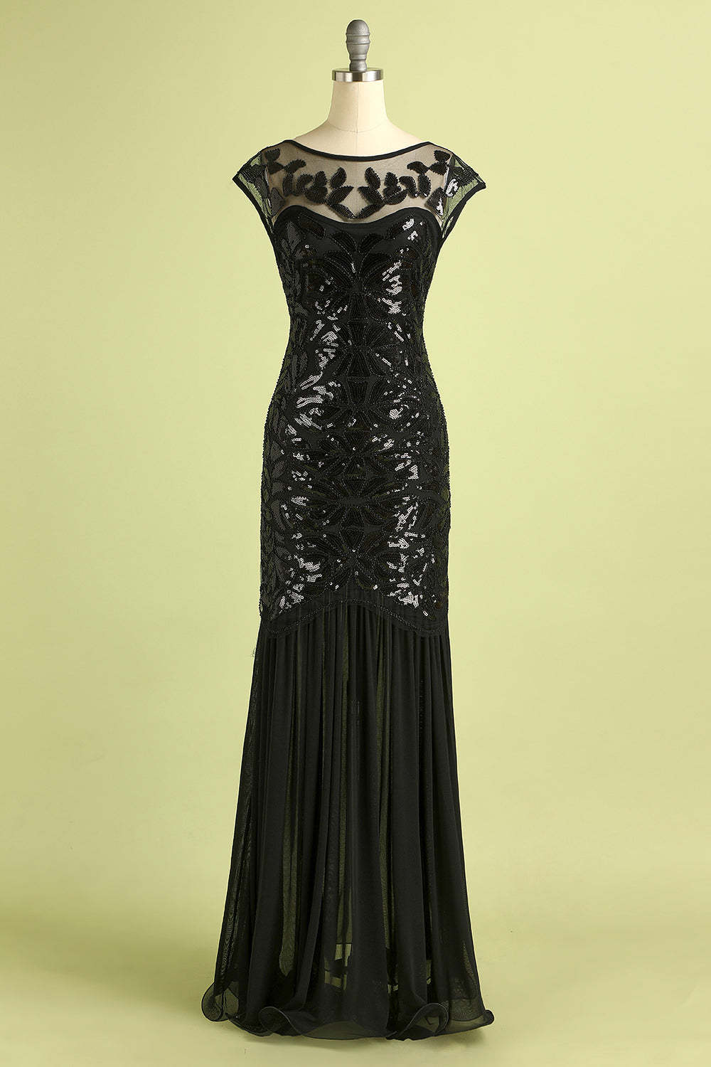 Black Sequin Flapper Dress