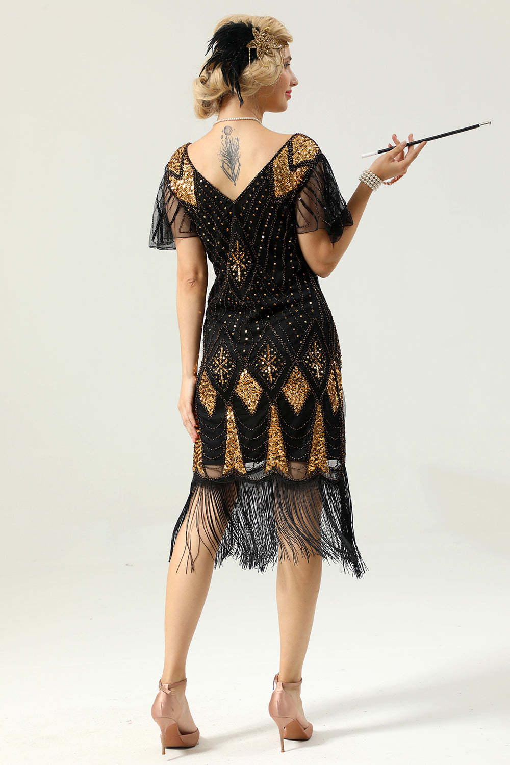Gold Fringe Dress