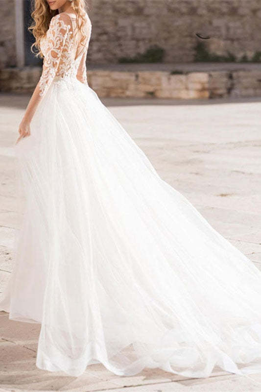 Long Sleeve Lace Mermaid Wedding Dress