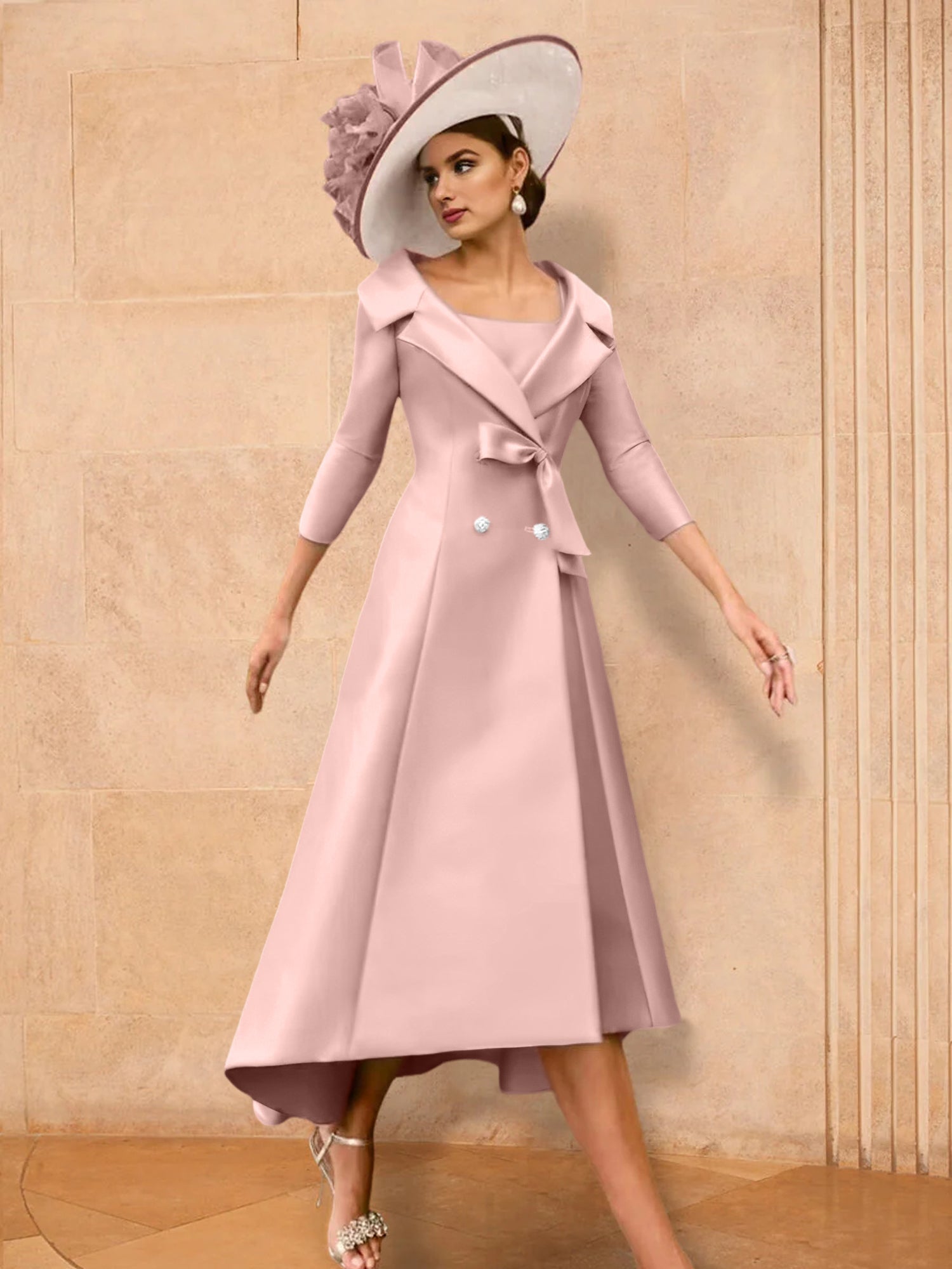 Long-Sleeve A-Line Princess Gown for the Mother of the Bride with Bowknot-27prom
