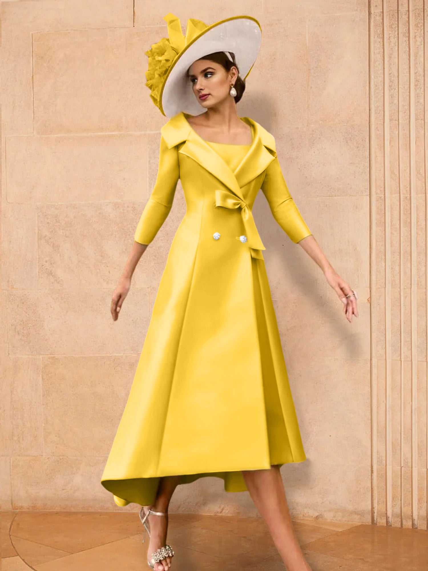 Long-Sleeve A-Line Princess Gown for the Mother of the Bride with Bowknot-27prom