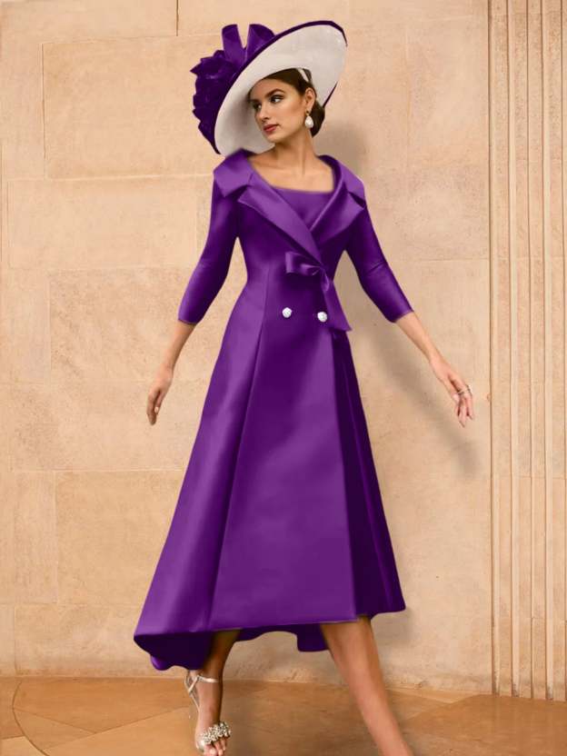 Long-Sleeve A-Line Princess Gown for the Mother of the Bride with Bowknot-27prom
