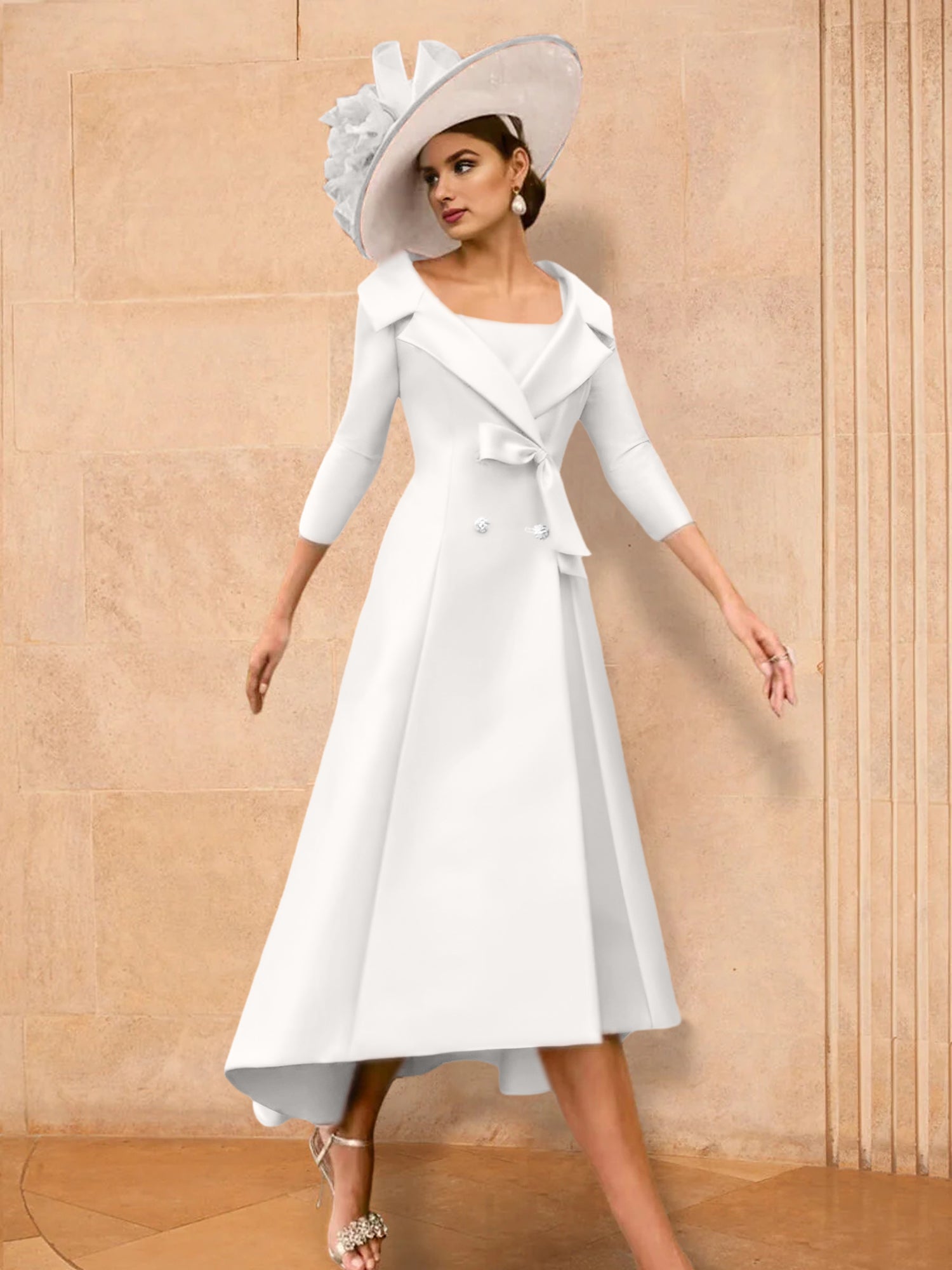 Long-Sleeve A-Line Princess Gown for the Mother of the Bride with Bowknot-27prom