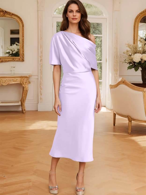 One-Shoulder Column/Sheath Gown for the Mother of the Bride-27prom