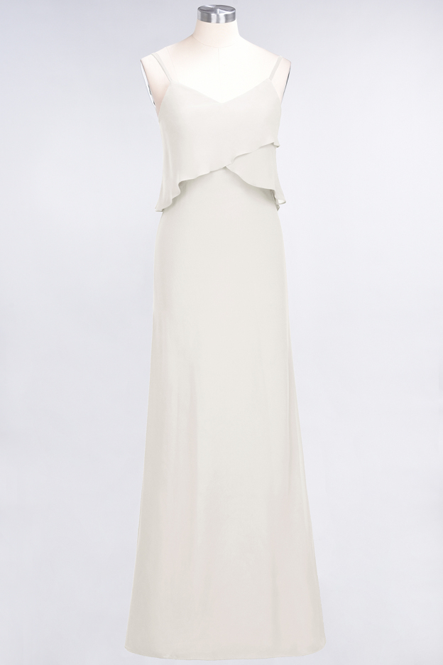 27prom Affordable Spaghetti-Straps V-Neck Burgundy Chiffon Bridesmaid Dresses-27prom