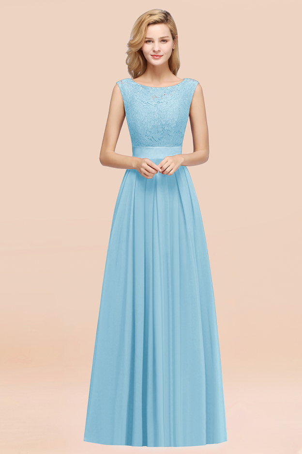 27prom Vintage Sleeveless Lace Bridesmaid Dresses Affordable Chiffon Wedding Party Dress Online-27prom