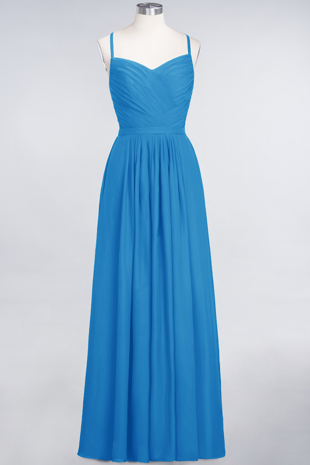27prom Glamorous Spaghetti Straps Sweetheart Ruffle Chiffon Bridesmaid Dress Online-27prom