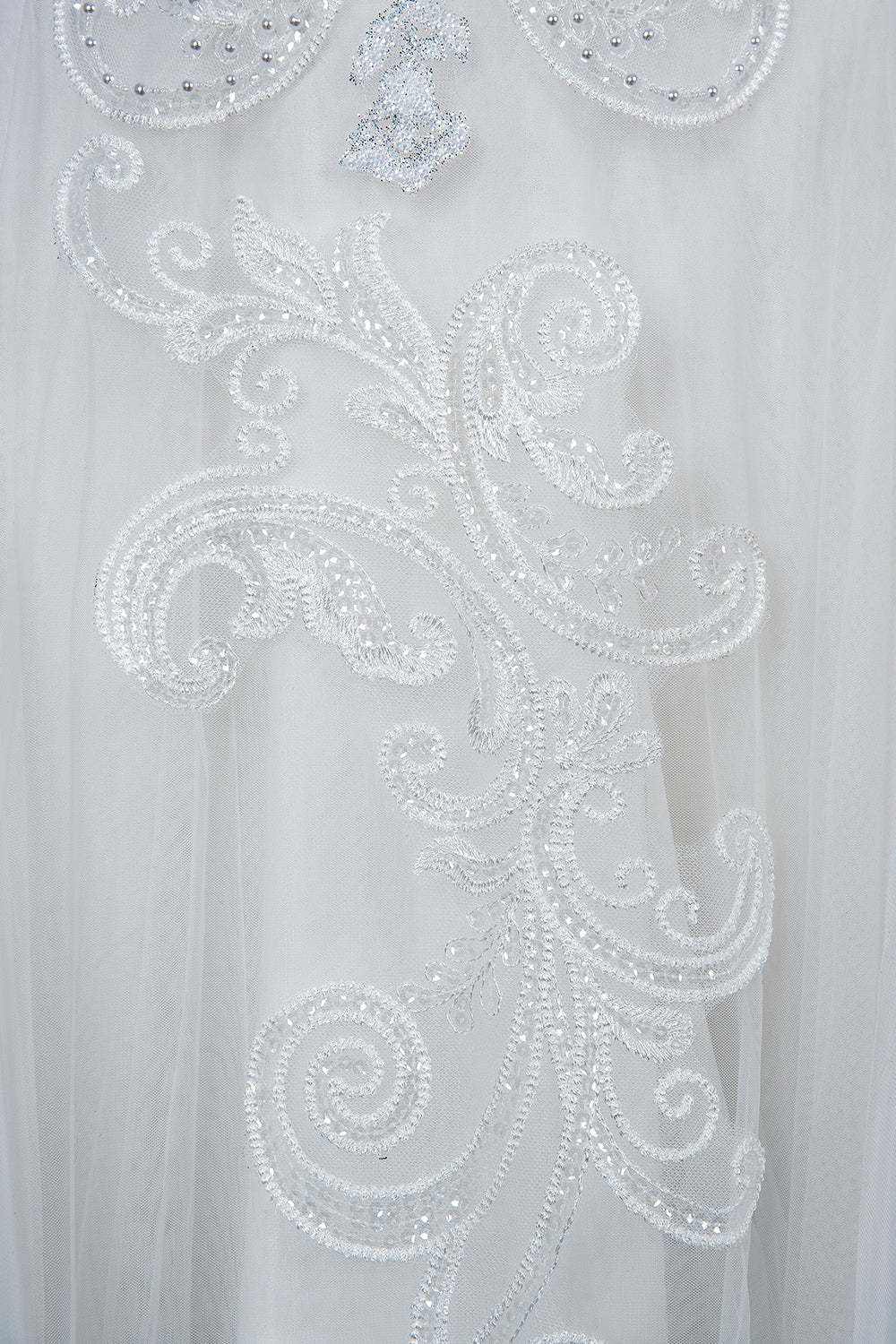 A-Line V-neck Hi-Lo Wedding Dress Open Back Ruffles Tulle With Appliques Lace