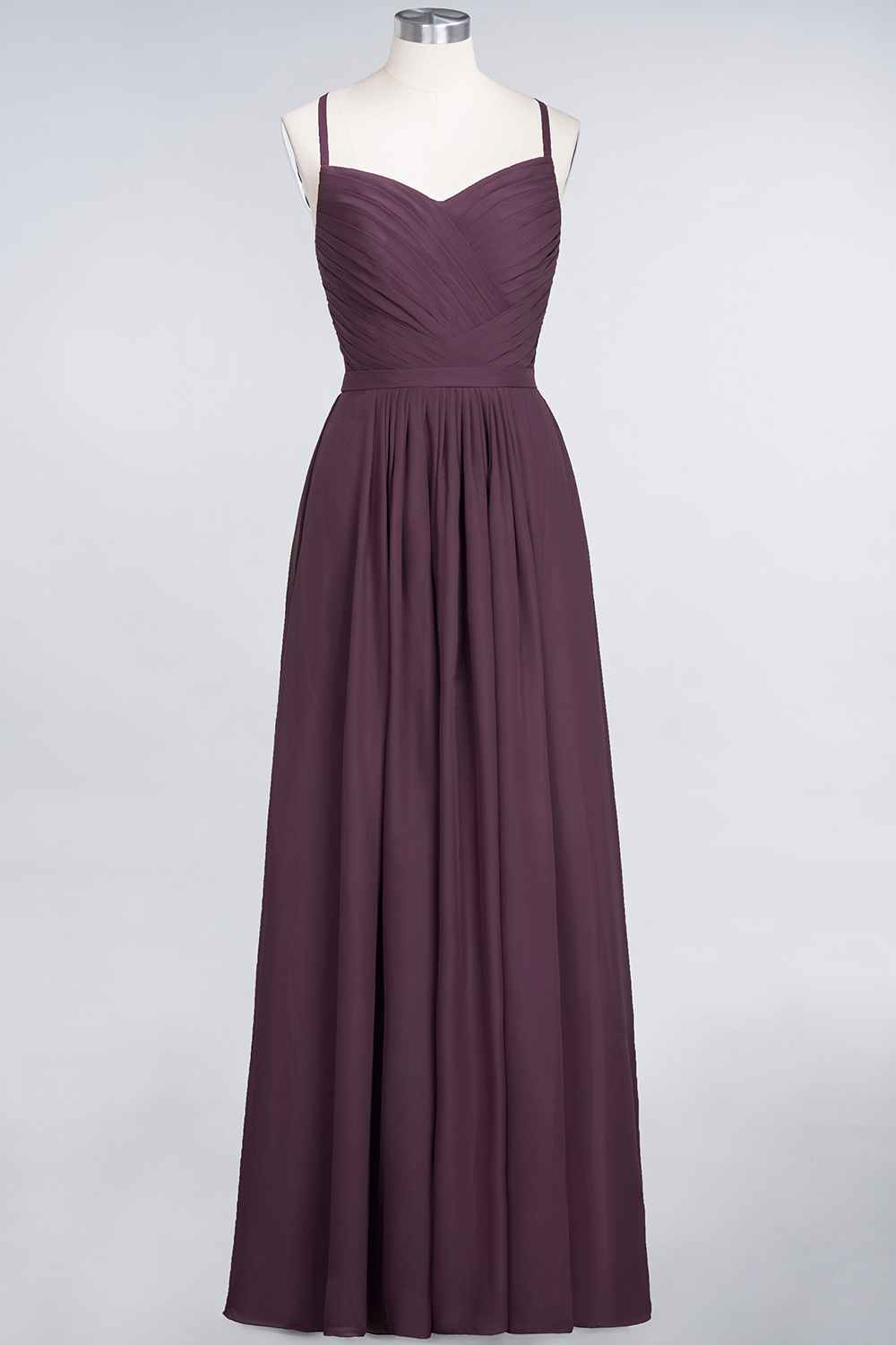 27prom Glamorous Spaghetti Straps Sweetheart Ruffle Chiffon Bridesmaid Dress Online-27prom