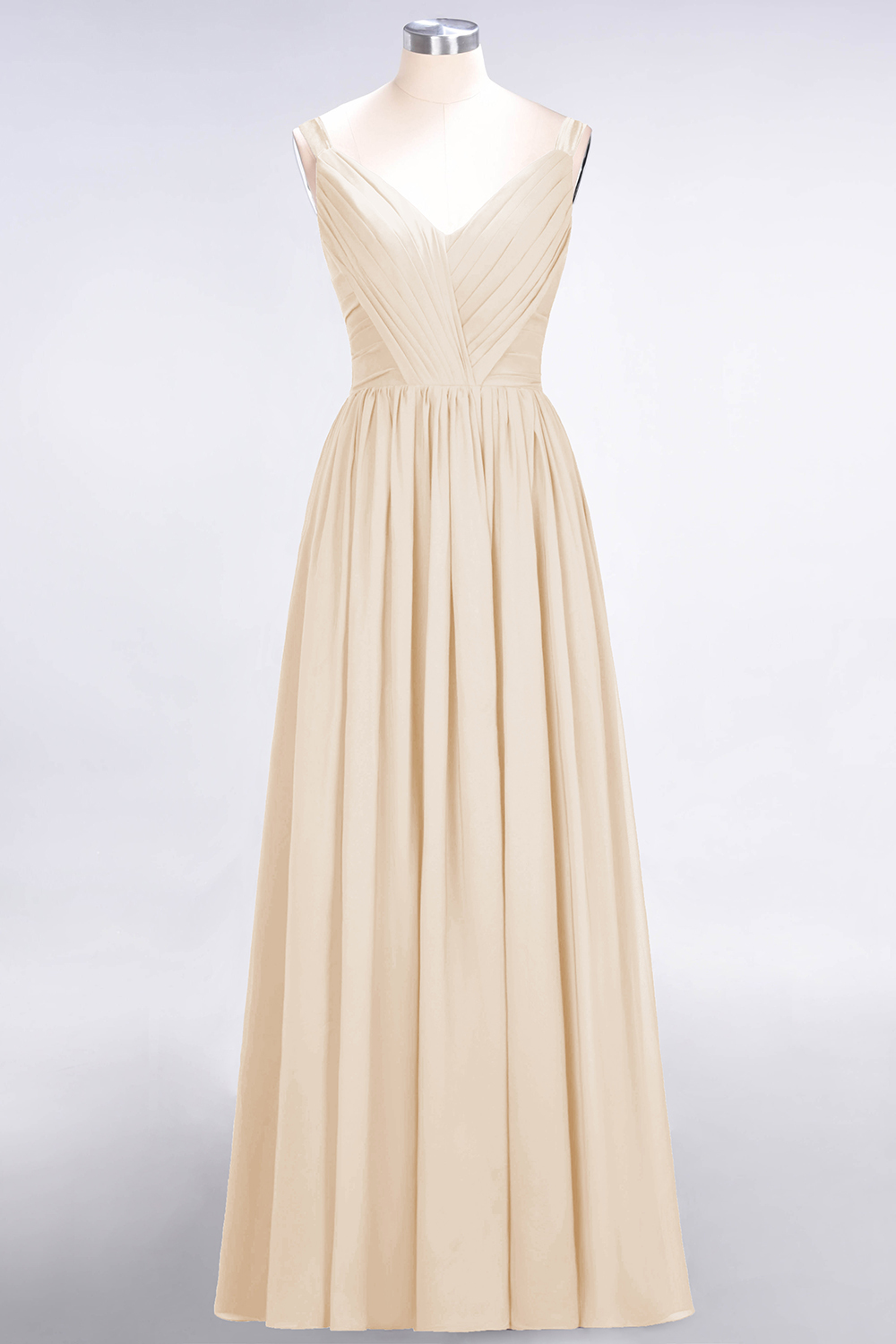 27prom Chic V-Neck Straps Ruffle Burgundy Bridesmaid Dresses with Bow Sash-27prom