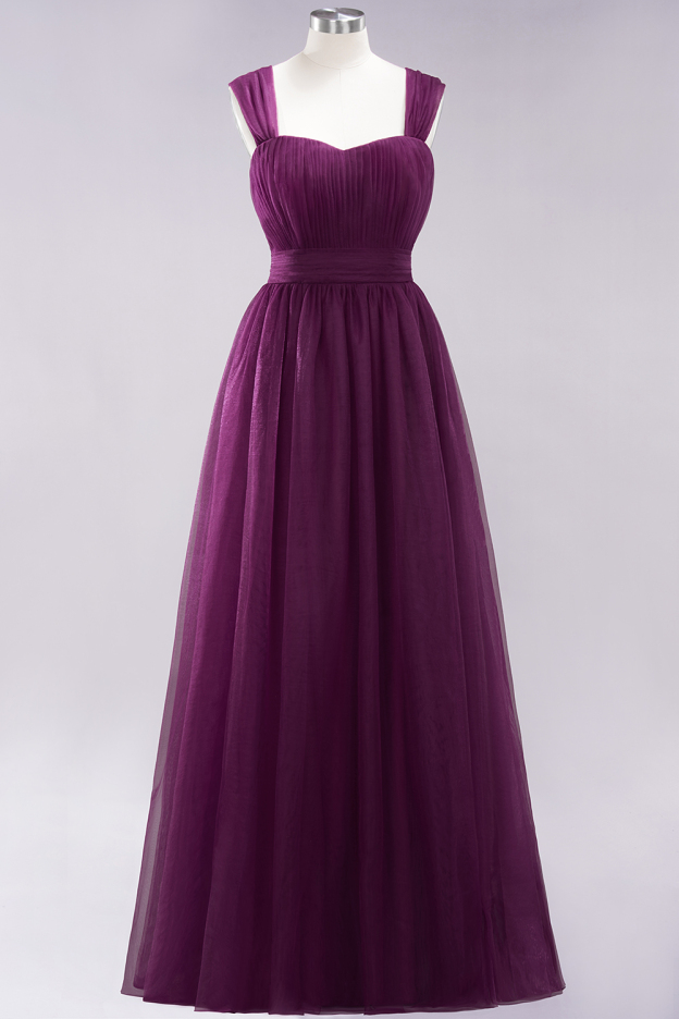 27prom Gorgeous Sweetheart Straps Ruffle Burgundy Bridesmaid Dresses Online-27prom