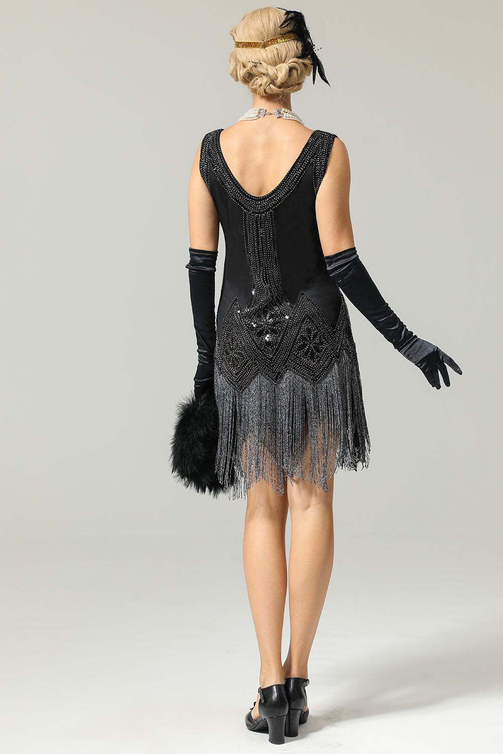Black Sequin Flapper Dress