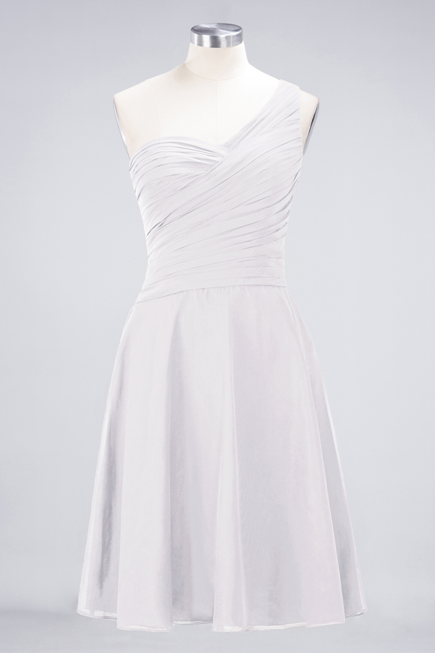 27prom Chic One-Shoulder Short Burgundy Affordable Bridesmaid Dress with Ruffle-27prom