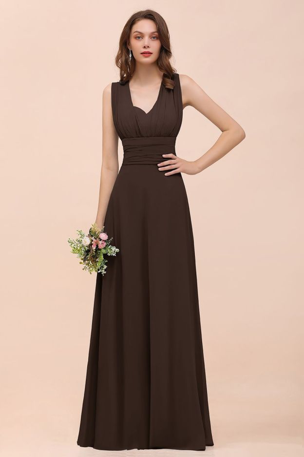 27prom New Arrival Dusty Blue Ruched Long Convertible Bridesmaid Dresses-27prom