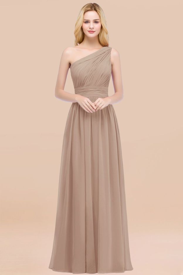 27prom Chic One-shoulder Sleeveless Burgundy Chiffon Bridesmaid Dresses Online-27prom