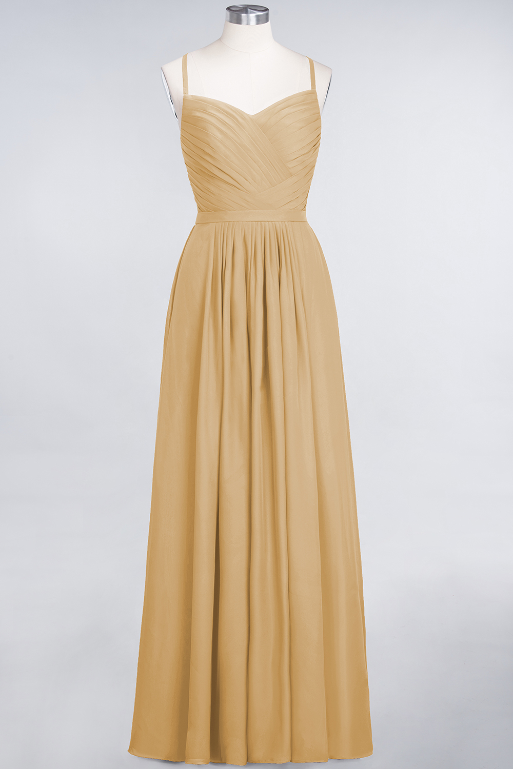 27prom Glamorous Spaghetti Straps Sweetheart Ruffle Chiffon Bridesmaid Dress Online-27prom