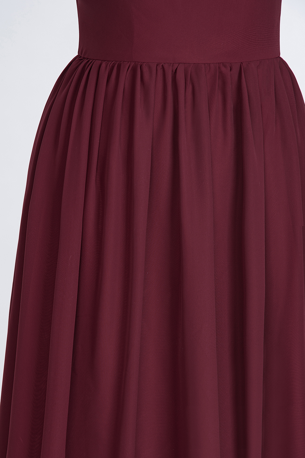 27prom Affordable Chiffon One-Shoulder Ruffle Bridesmaid Dress with Beadings-27prom