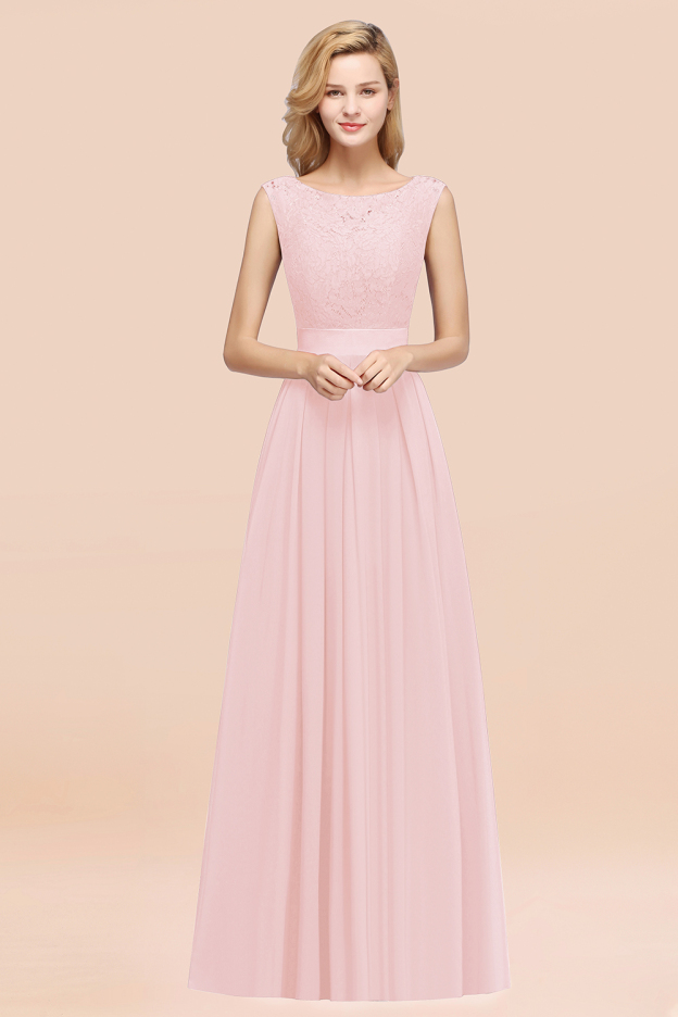 27prom Vintage Sleeveless Lace Bridesmaid Dresses Affordable Chiffon Wedding Party Dress Online-27prom