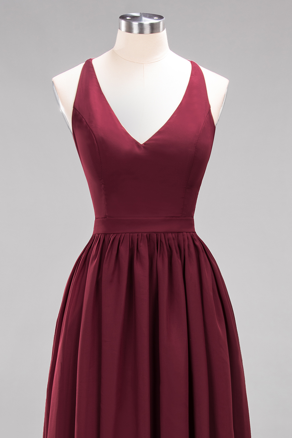 27prom Affordable Chiffon V-Neck Sleeveless Lace Bridesmaid Dress Online-27prom