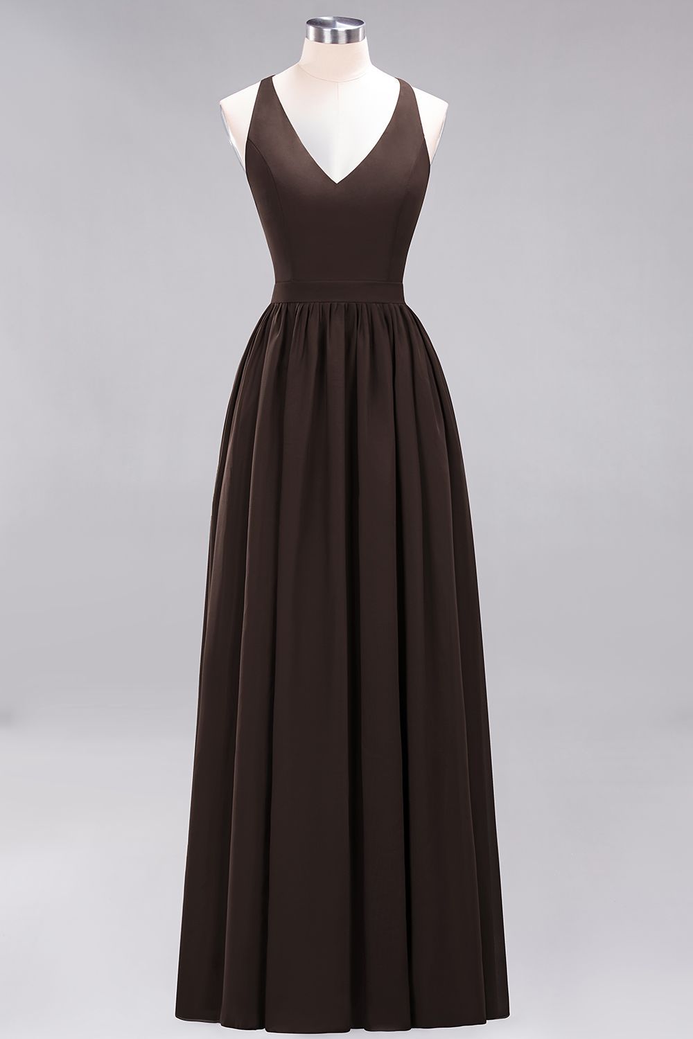 27prom Affordable Chiffon V-Neck Sleeveless Lace Bridesmaid Dress Online-27prom