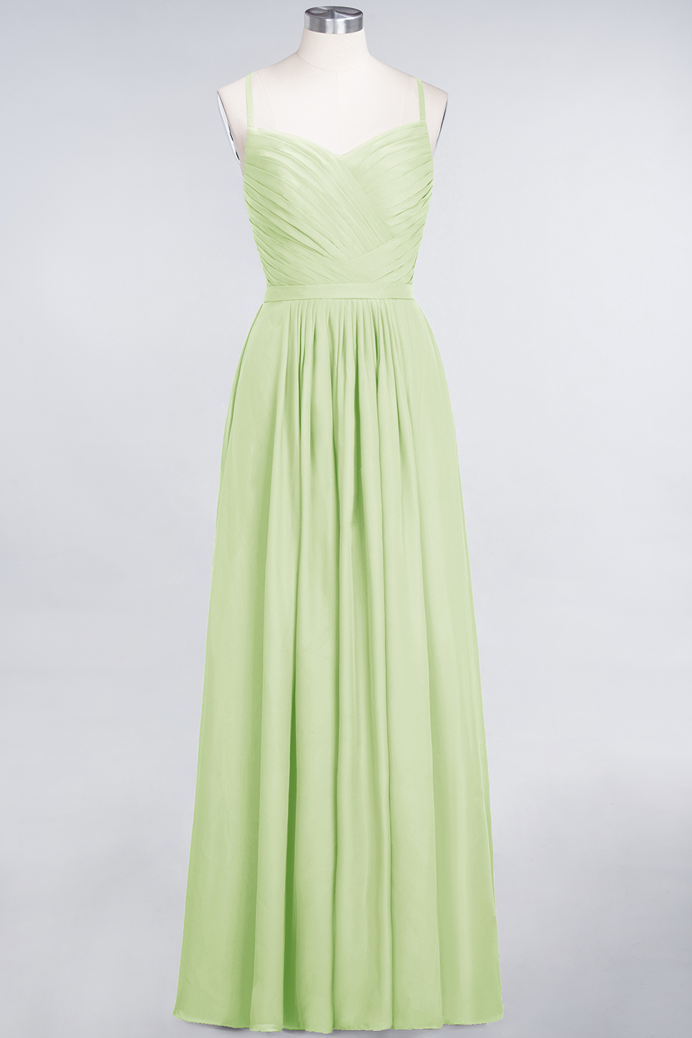 27prom Glamorous Spaghetti Straps Sweetheart Ruffle Chiffon Bridesmaid Dress Online-27prom