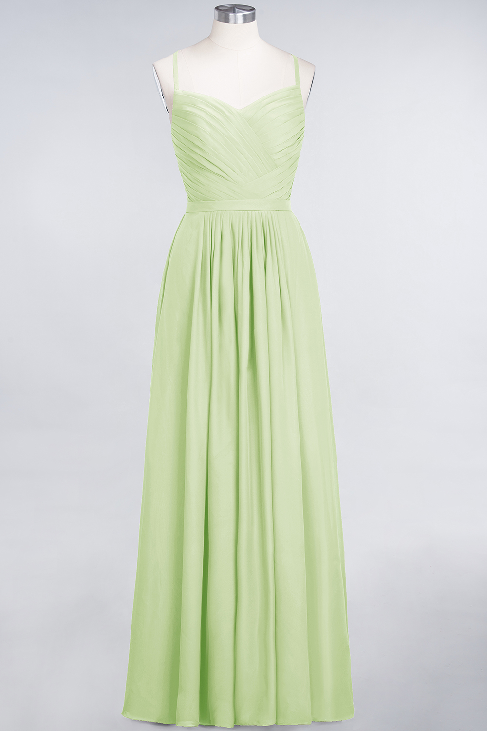 27prom Glamorous Spaghetti Straps Sweetheart Ruffle Chiffon Bridesmaid Dress Online-27prom