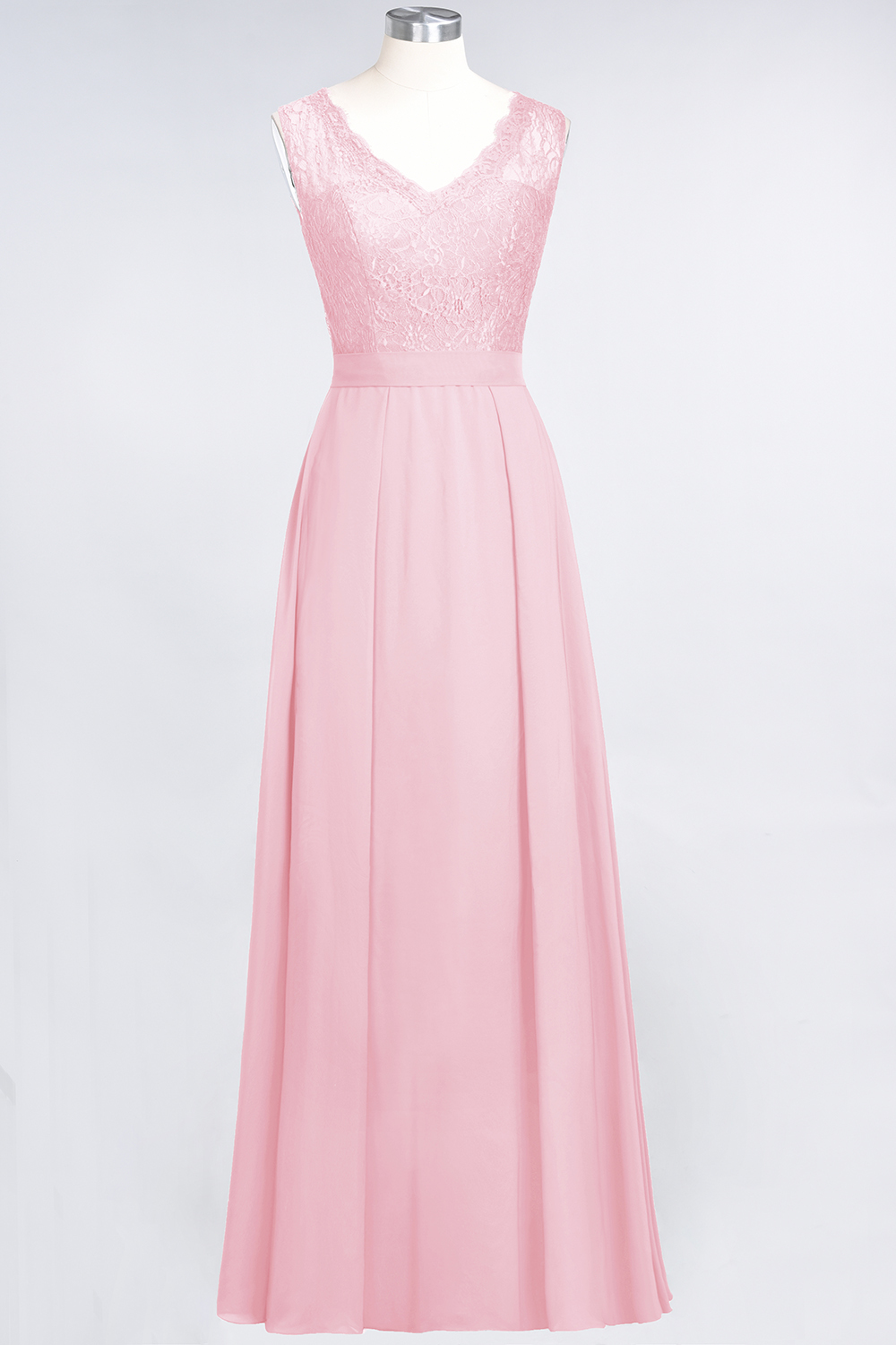 27prom Modest Chiffon V-Neck Burgundy Lace Bridesmaid Dresses Online-27prom