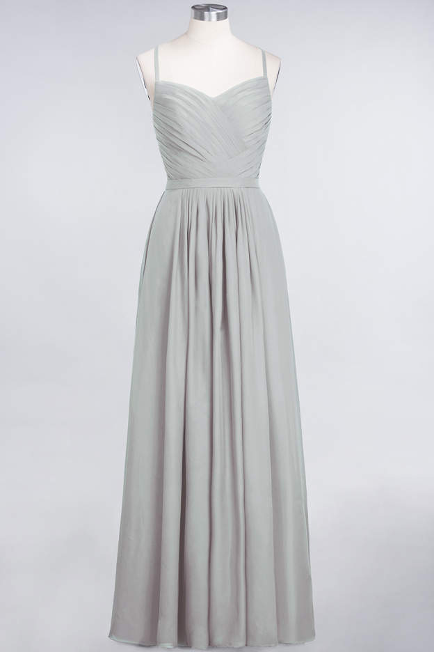 27prom Glamorous Spaghetti Straps Sweetheart Ruffle Chiffon Bridesmaid Dress Online-27prom