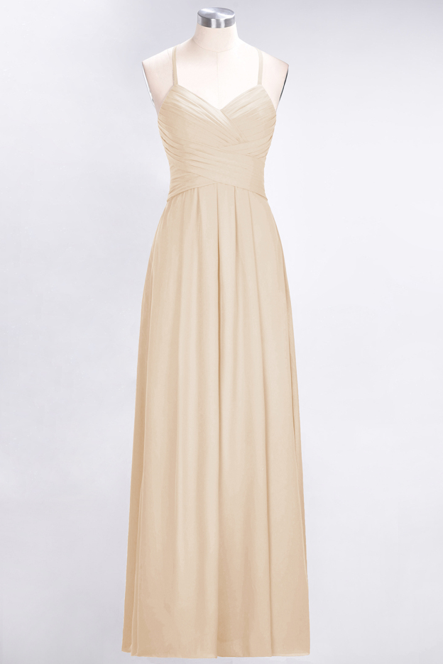 27prom Affordable Spaghetti Straps V-Neck Burgundy Chiffon Bridesmaid Dress with Keyhole Back-27prom