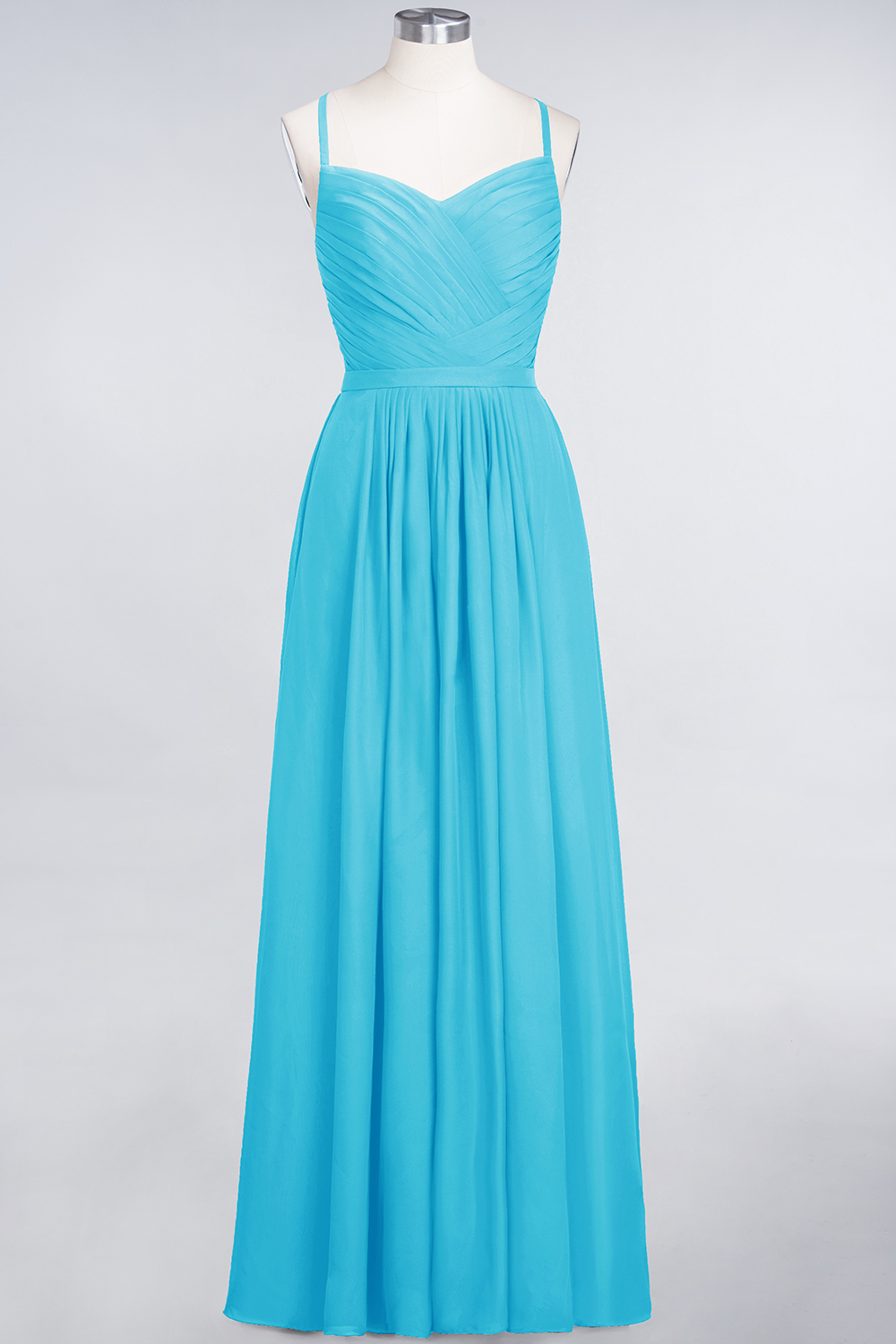 27prom Glamorous Spaghetti Straps Sweetheart Ruffle Chiffon Bridesmaid Dress Online-27prom