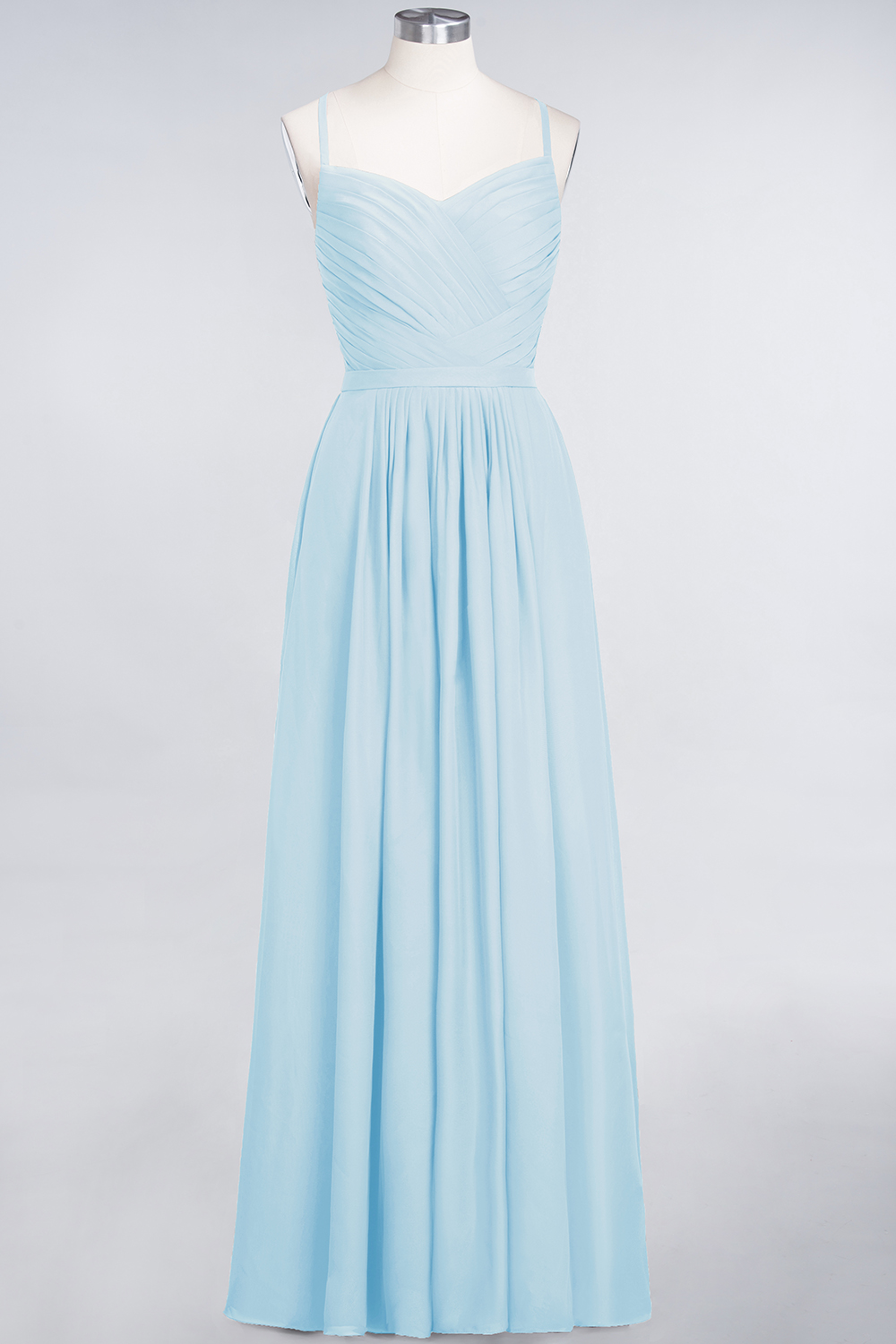 27prom Glamorous Spaghetti Straps Sweetheart Ruffle Chiffon Bridesmaid Dress Online-27prom