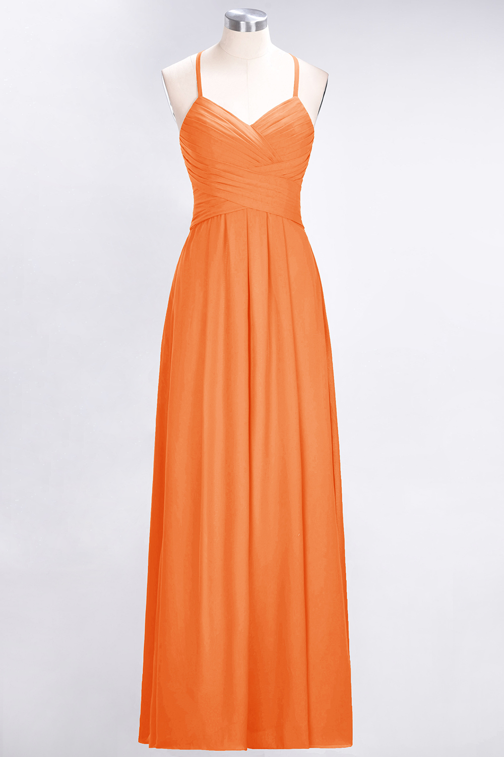 27prom Affordable Spaghetti Straps V-Neck Burgundy Chiffon Bridesmaid Dress with Keyhole Back-27prom