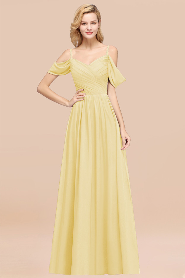 27prom Chic Off-the-shoulder Burgundy Bridesmaid Dress with Spaghetti Straps-27prom