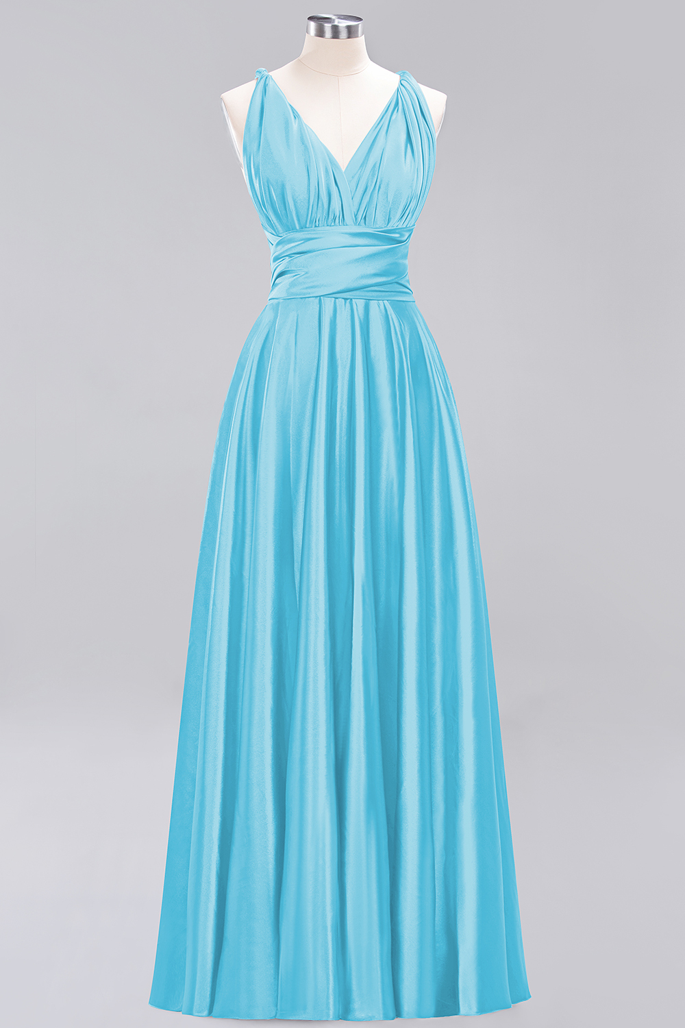 27prom Chic Burgundy Satin Long Bridesmaid Dresses With One Shoulder-27prom