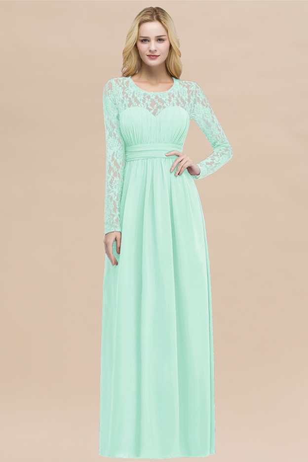 27prom Elegant Lace Burgundy Bridesmaid Dresses Online with Long Sleeves-27prom