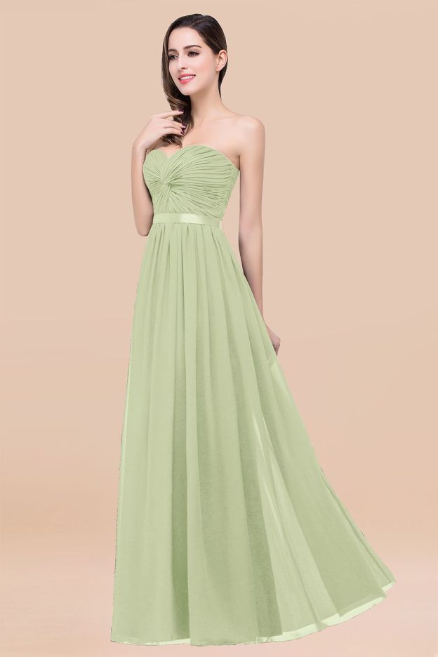 27prom Affordable Sweetheart Ruffle Navy Chiffon Bridesmaid Dress With Ribbon-27prom