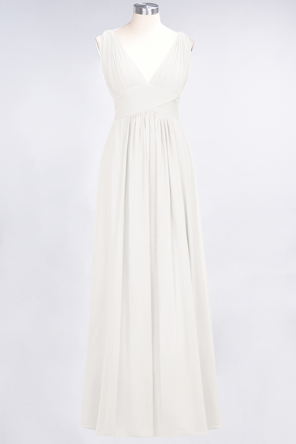 27prom Elegant V-Neck Burgundy Chiffon Affordable Bridesmaid Dress with Ruffle-27prom