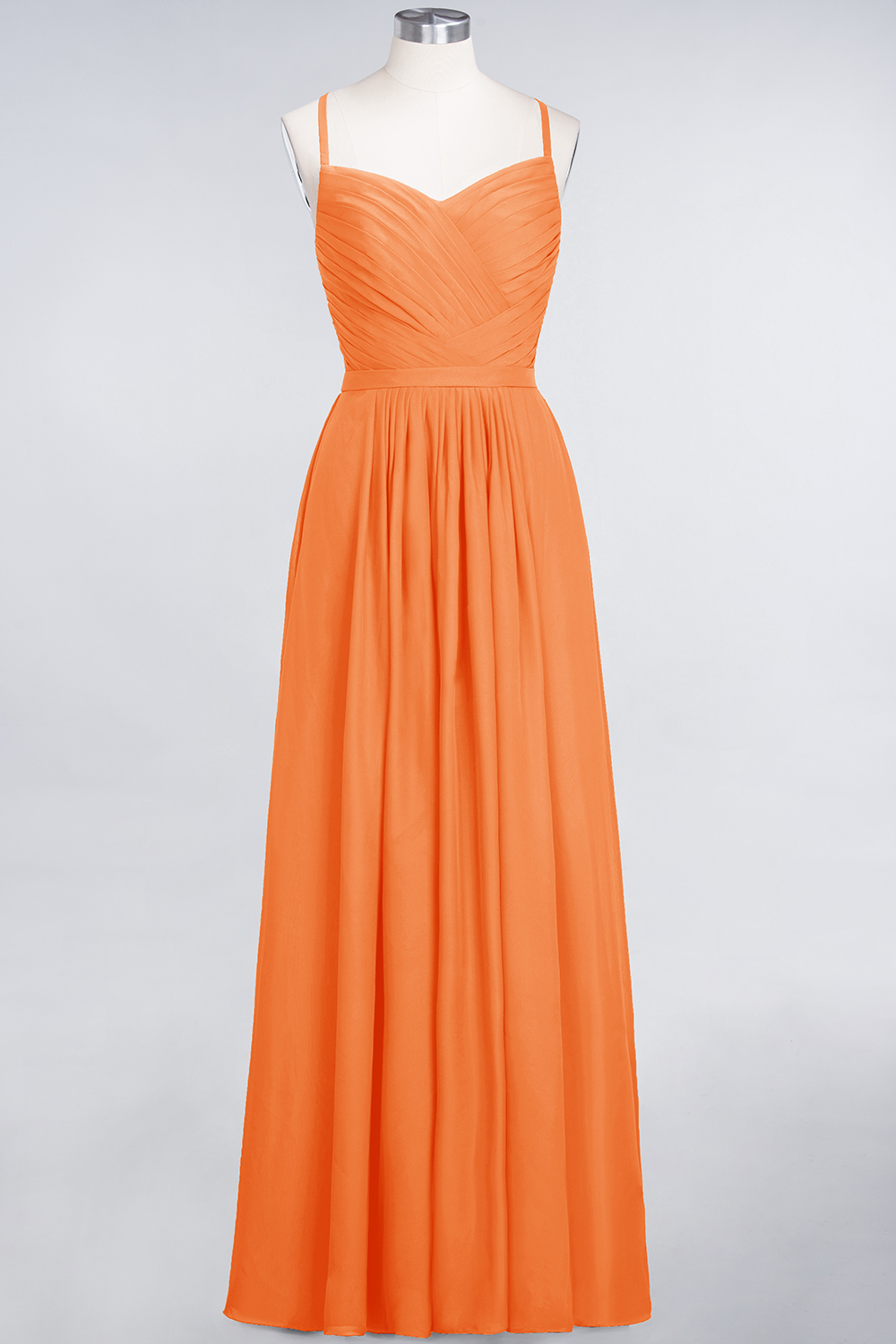 27prom Glamorous Spaghetti Straps Sweetheart Ruffle Chiffon Bridesmaid Dress Online-27prom