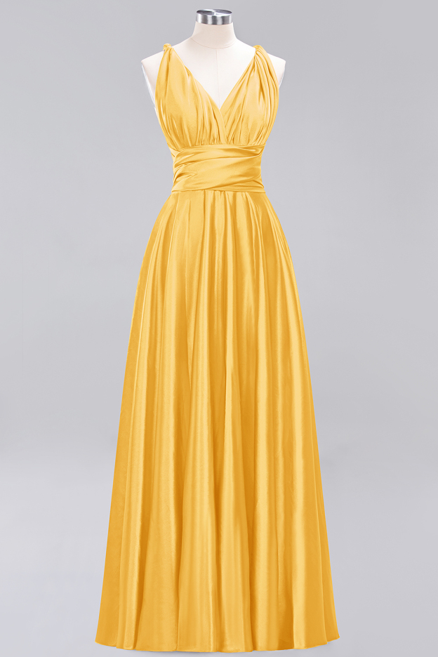 27prom Chic Burgundy Satin Long Bridesmaid Dresses With One Shoulder-27prom