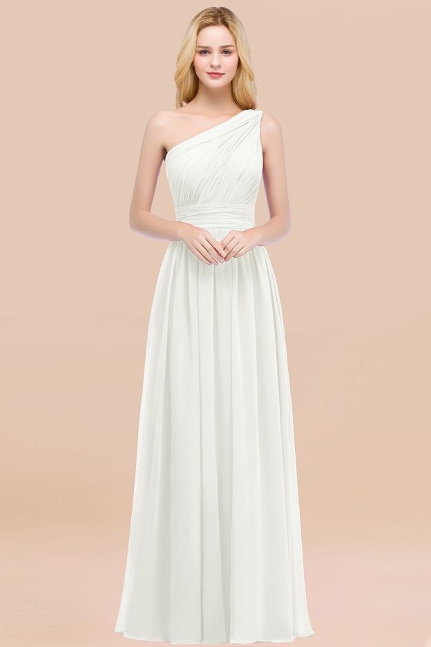 27prom Chic One-shoulder Sleeveless Burgundy Chiffon Bridesmaid Dresses Online-27prom