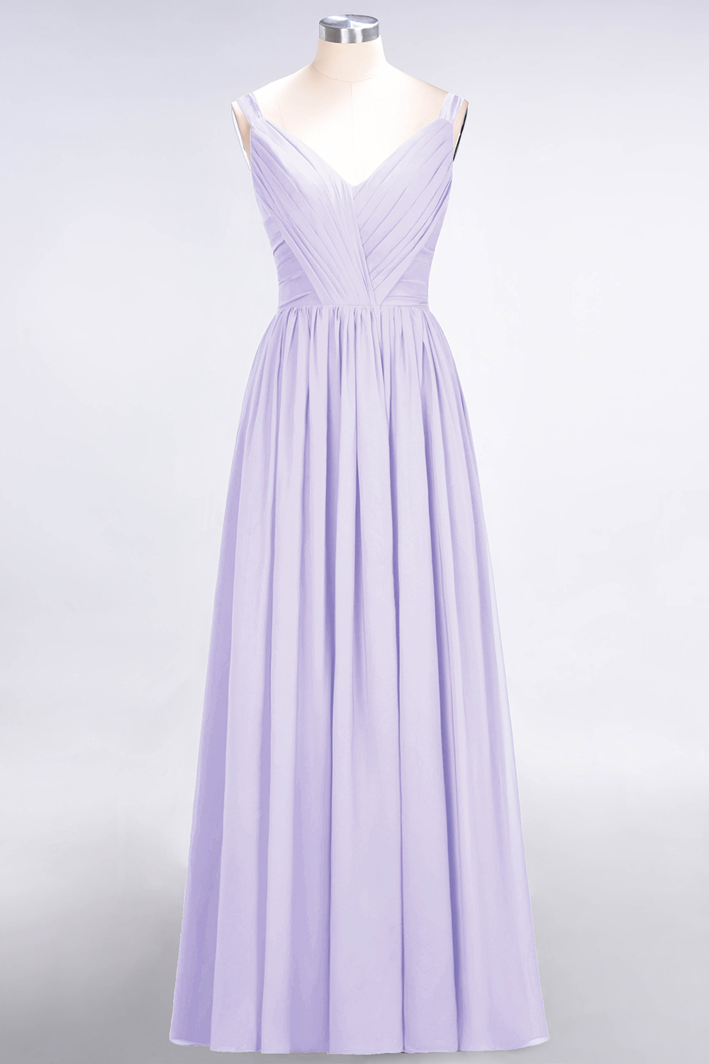 27prom Chic V-Neck Straps Ruffle Burgundy Bridesmaid Dresses with Bow Sash-27prom
