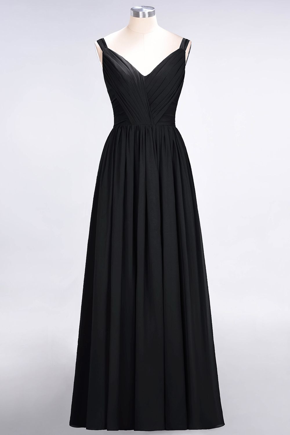 27prom Chic V-Neck Straps Ruffle Burgundy Bridesmaid Dresses with Bow Sash-27prom