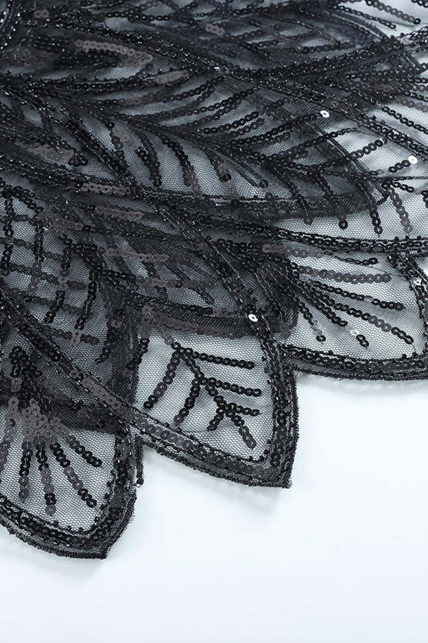 1920s Sequin Black Women's Cape