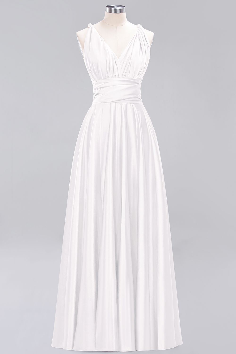 27prom Chic Burgundy Satin Long Bridesmaid Dresses With One Shoulder-27prom