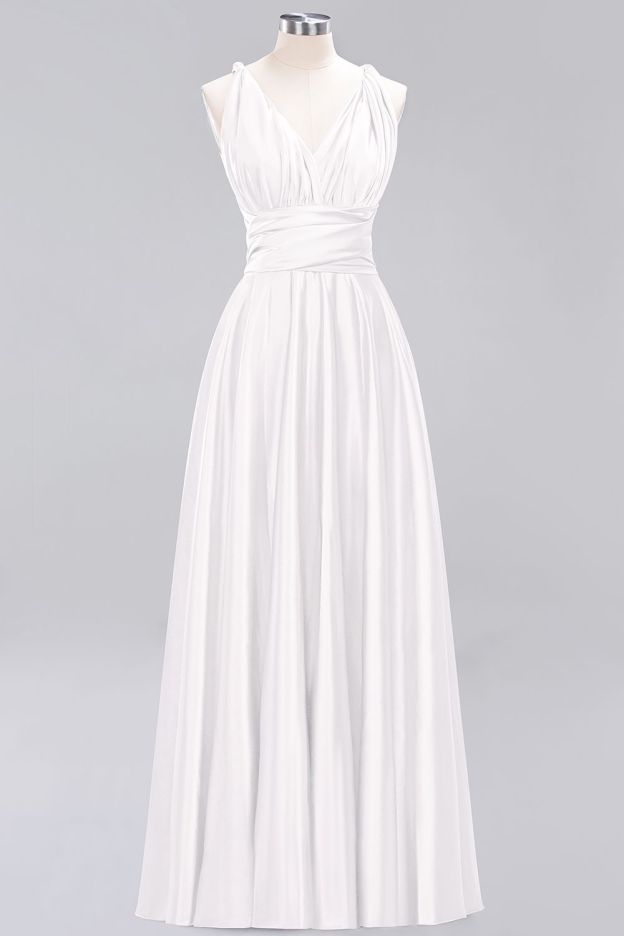 27prom Chic Burgundy Satin Long Bridesmaid Dresses With One Shoulder-27prom