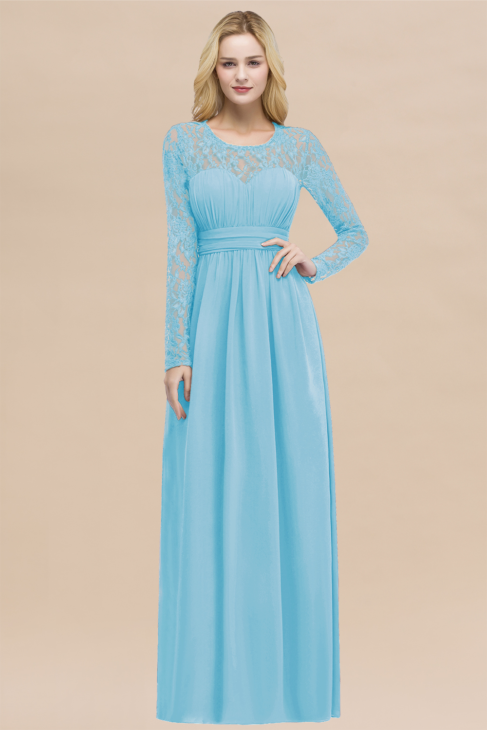 27prom Elegant Lace Burgundy Bridesmaid Dresses Online with Long Sleeves-27prom