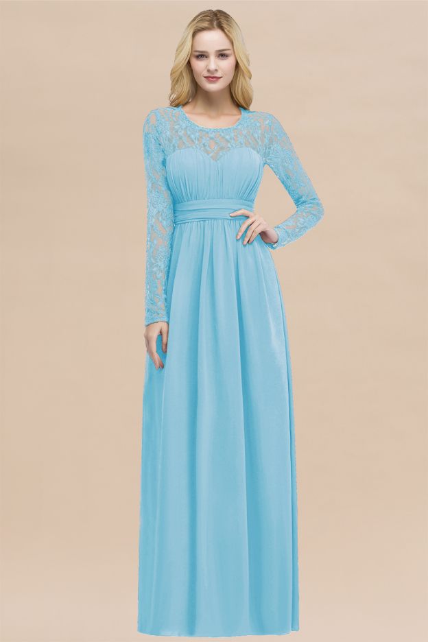 27prom Elegant Lace Burgundy Bridesmaid Dresses Online with Long Sleeves-27prom