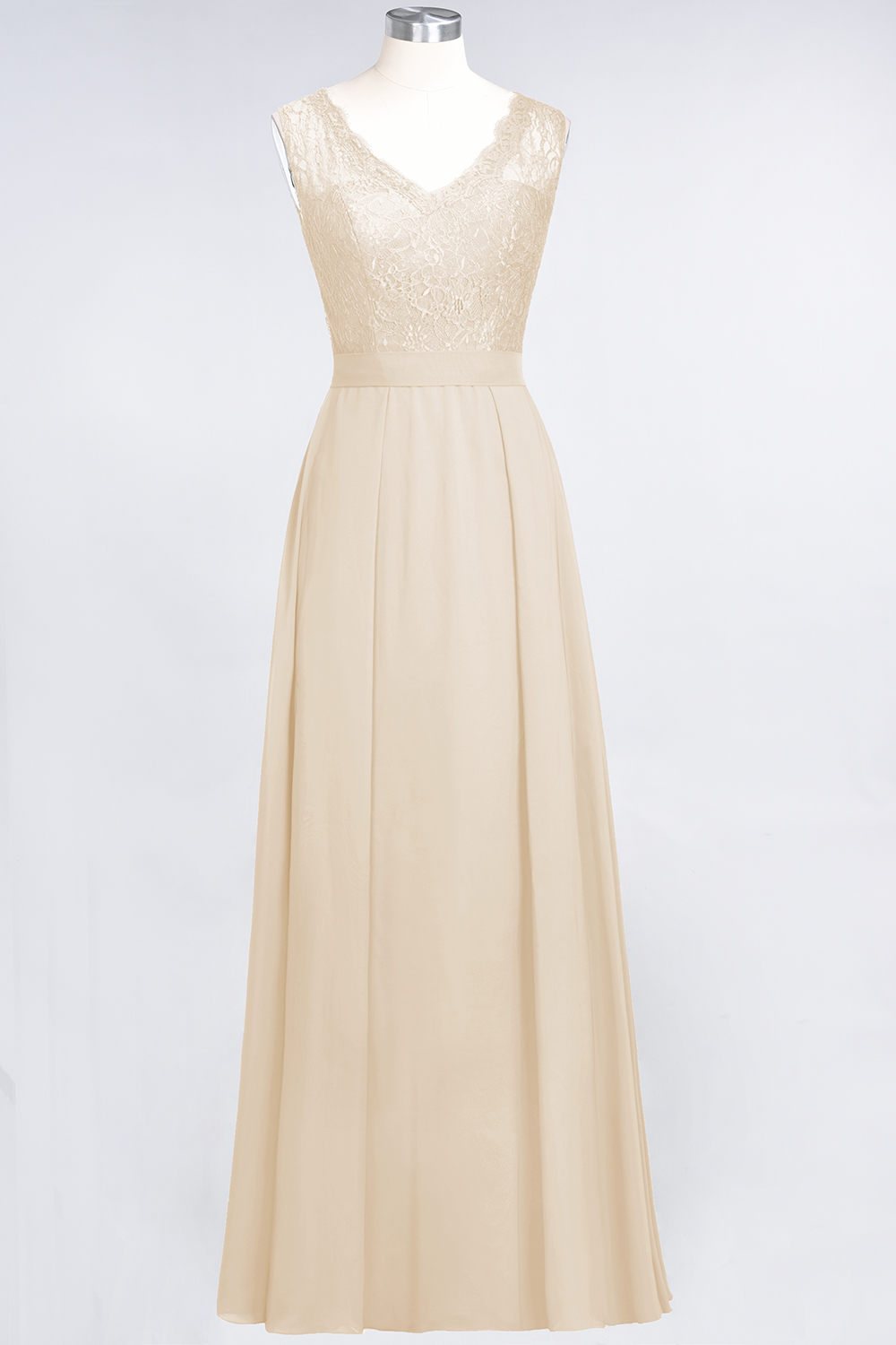 27prom Modest Chiffon V-Neck Burgundy Lace Bridesmaid Dresses Online-27prom